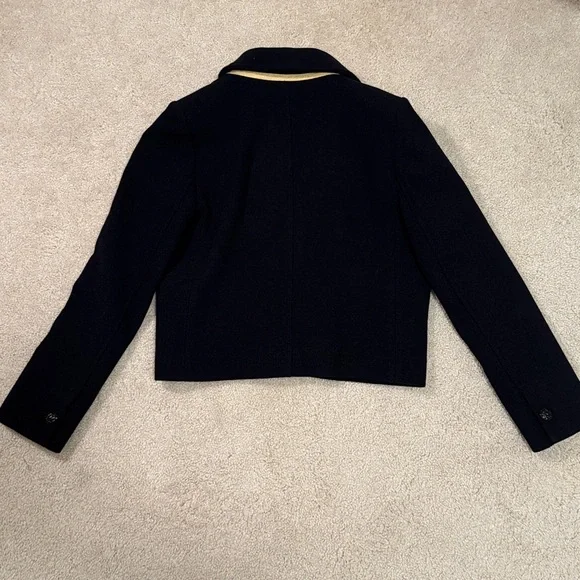 ME+EM | Short Italian Forever Wool Jacket Blazer Navy/Gold | US size 6 - Picture 10 of 13